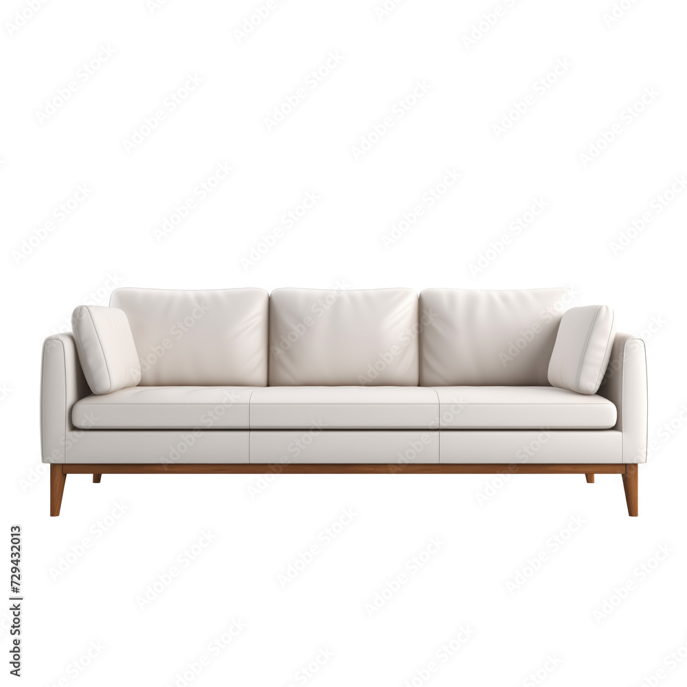 Sofa. Scandinavian modern minimalist style. Transparent background, isolated image. - obrazy, fototapety, plakaty 