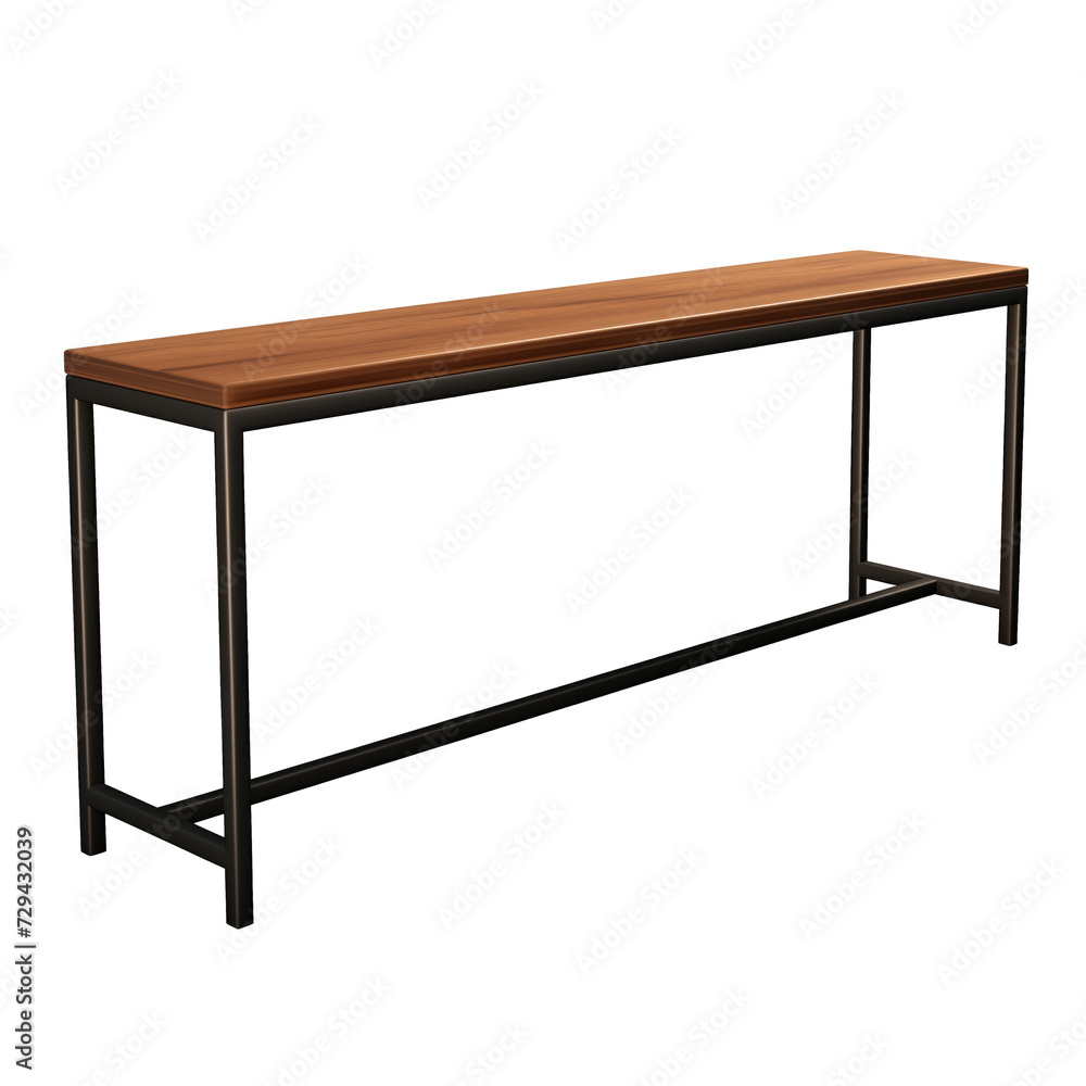 Sofa Table. Scandinavian modern minimalist style. Transparent background, isolated image. Sofa Table. Scandinavian modern minimalist style. Transparent background, isolated image.