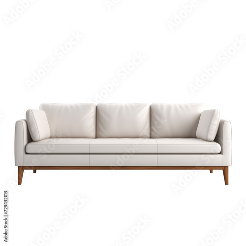 Sofa. Scandinavian modern minimalist style. Transparent background, isolated image.