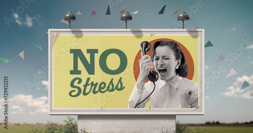 Funny Motivational advertisement: no stress photo