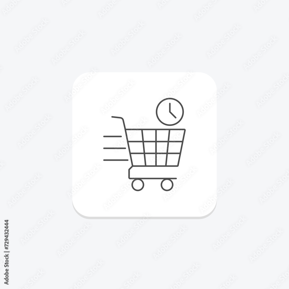 Fast Checkout icon, fast, checkout, transaction, retail thinline icon, editable vector icon, pixel perfect, illustrator ai file Fast Checkout icon, fast, checkout, transaction, retail thinline icon, editable vector icon, pixel perfect, illustrator ai file