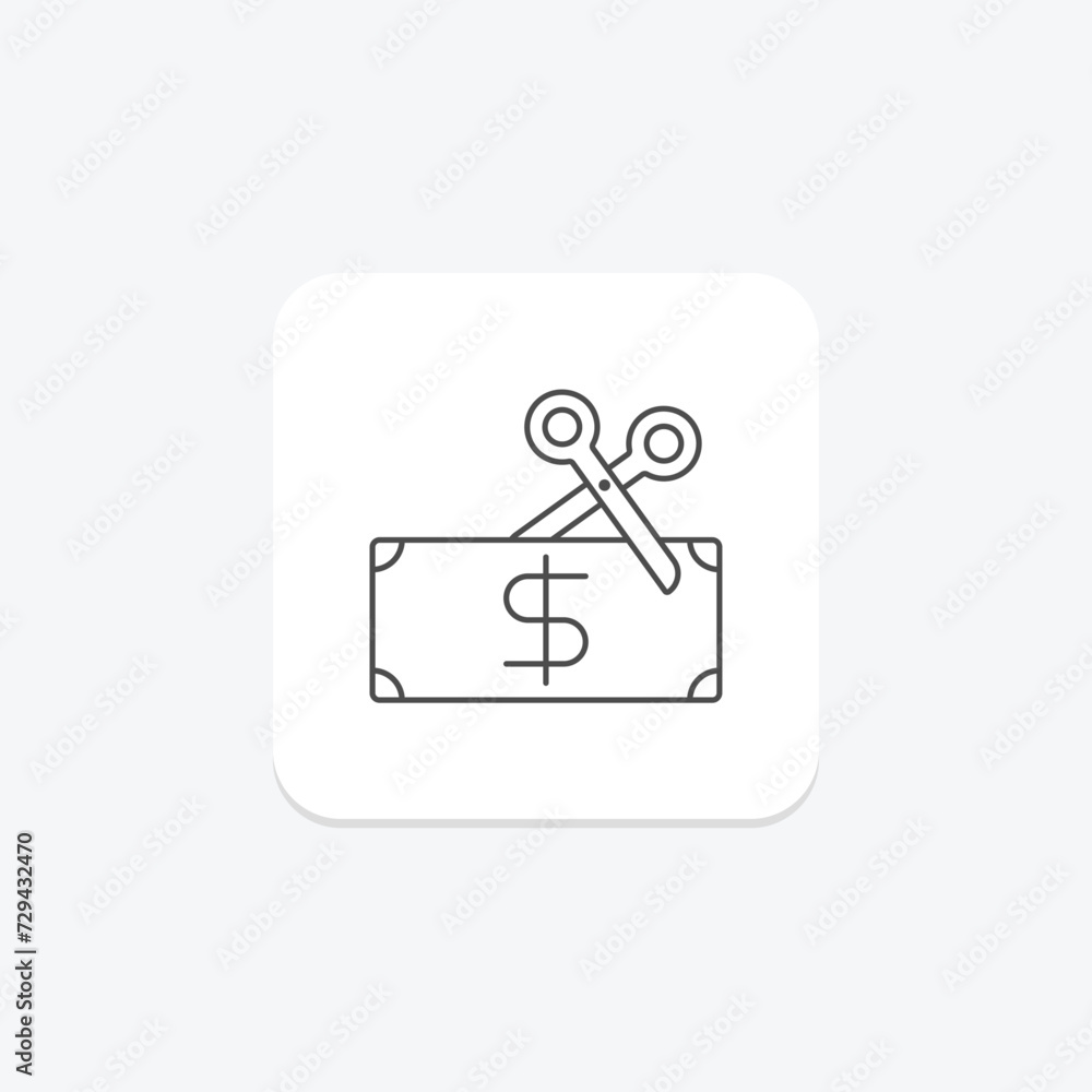 Price Slash icon, price, slash, discount, markdown thinline icon, editable vector icon, pixel perfect, illustrator ai file Price Slash icon, price, slash, discount, markdown thinline icon, editable vector icon, pixel perfect, illustrator ai file