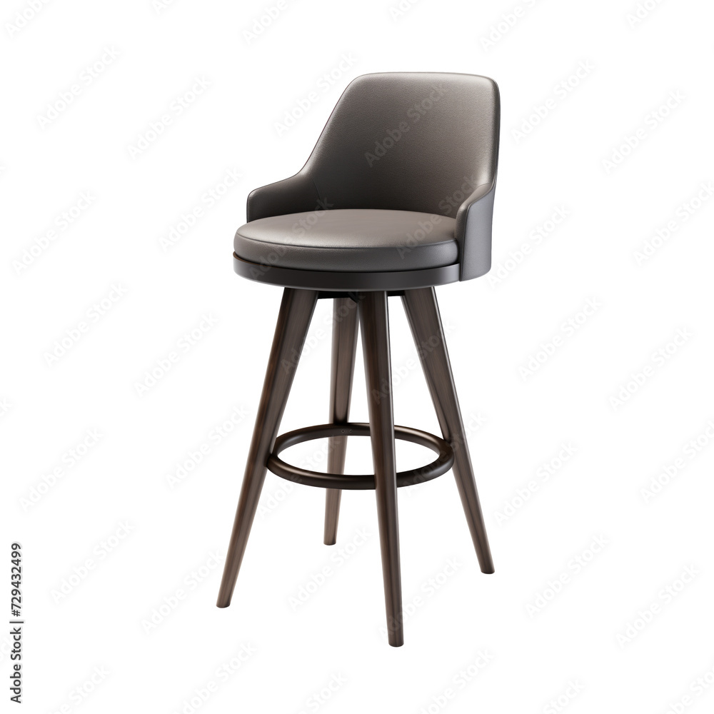 Swivel Counter Stool. Scandinavian modern minimalist style. Transparent background, isolated image. Swivel Counter Stool. Scandinavian modern minimalist style. Transparent background, isolated image.
