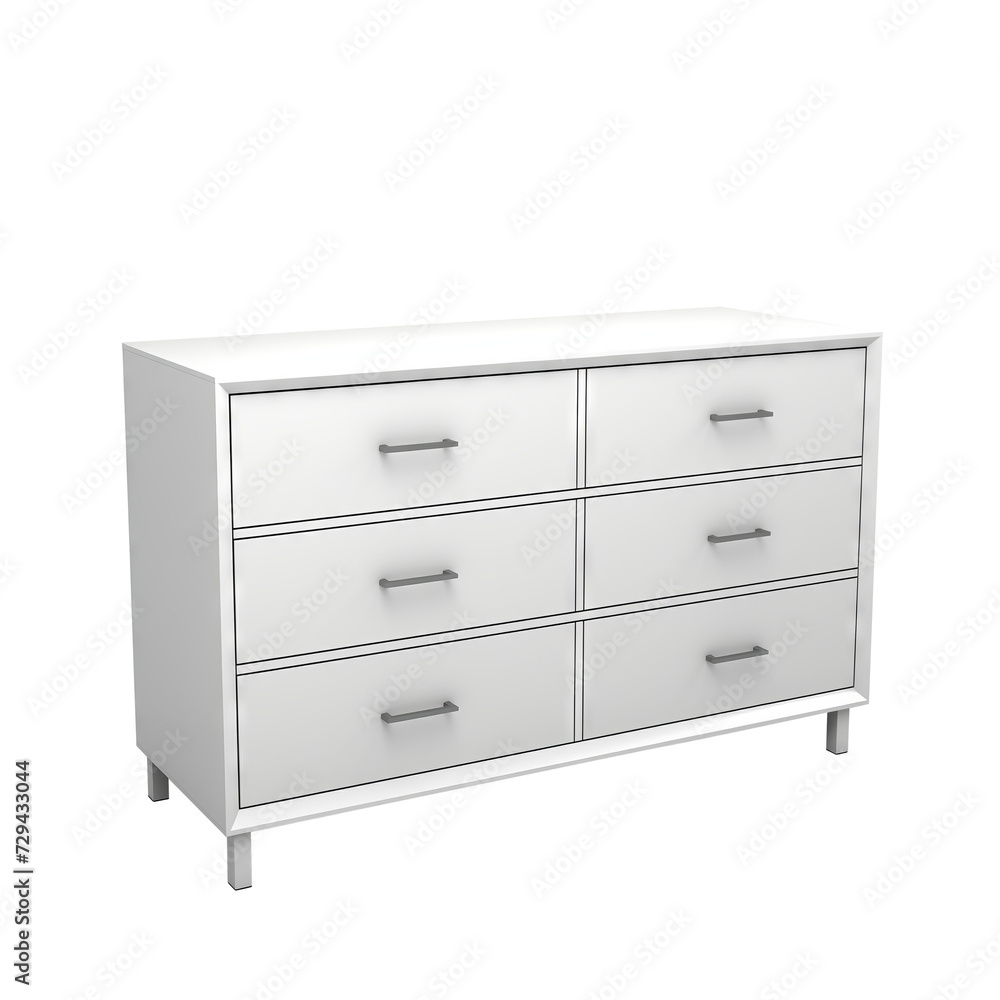 Double Dresser. Scandinavian modern minimalist style. Transparent background, isolated image. Double Dresser. Scandinavian modern minimalist style. Transparent background, isolated image.