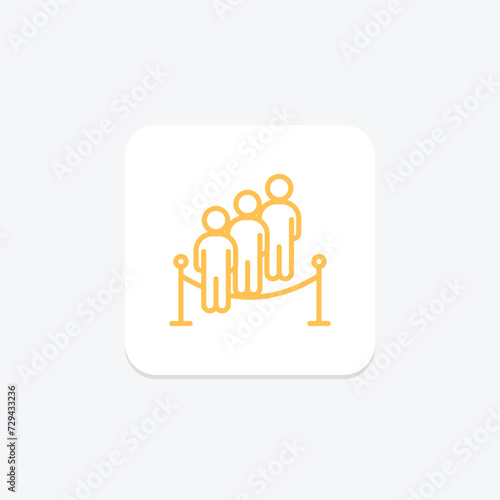 Queue Line icon, queue, line, waiting, crowd duotone line icon, editable vector icon, pixel perfect, illustrator ai file