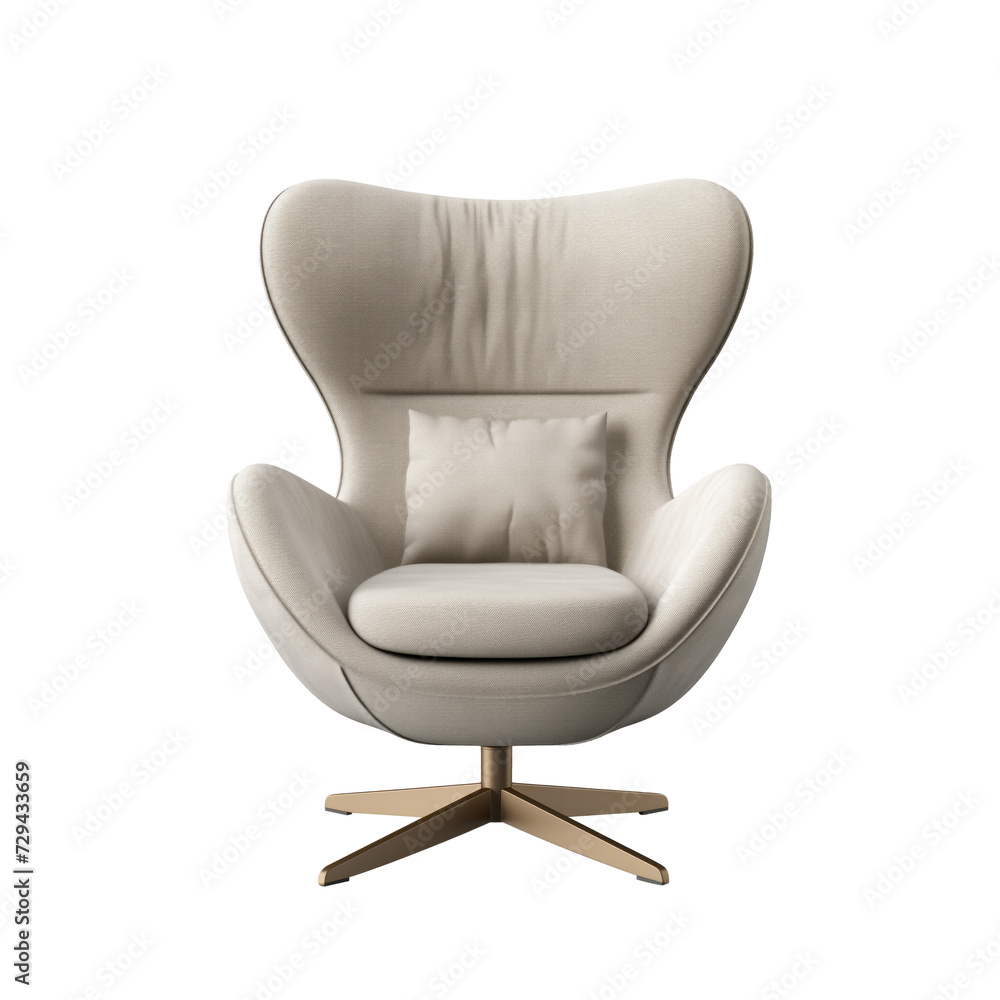 Upholstered Swivel Chair. Scandinavian modern minimalist style. Transparent background, isolated image. Upholstered Swivel Chair. Scandinavian modern minimalist style. Transparent background, isolated image.