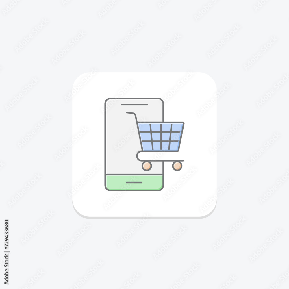 Online Shopping icon, online, shopping, e-commerce, retail lineal color icon, editable vector icon, pixel perfect, illustrator ai file Online Shopping icon, online, shopping, e-commerce, retail lineal color icon, editable vector icon, pixel perfect, illustrator ai file