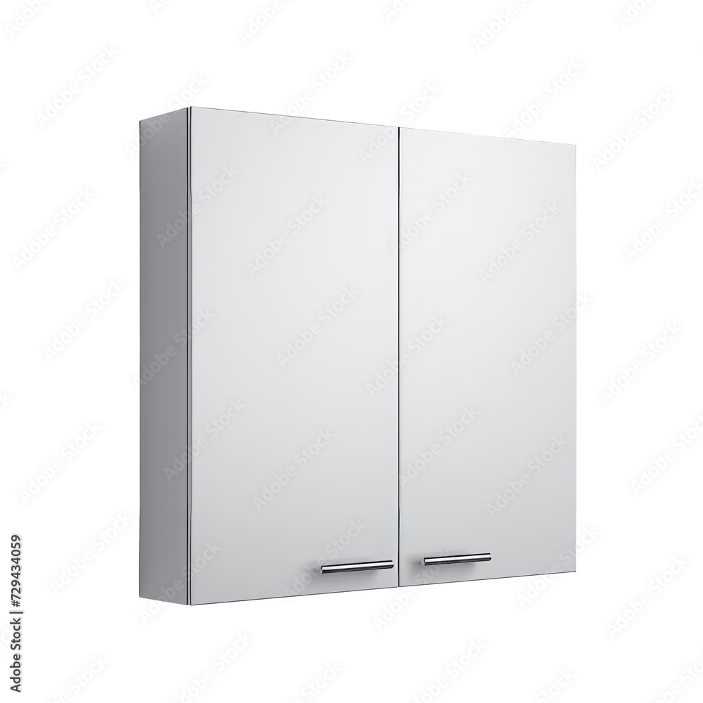 Wall Mounted Bathroom Cabinet. Scandinavian modern minimalist style. Transparent background, isolated image. Wall Mounted Bathroom Cabinet. Scandinavian modern minimalist style. Transparent background, isolated image.