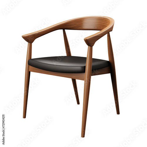 Chair. Scandinavian modern minimalist style. Transparent background, isolated image.