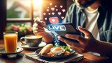 Morning Meal with Live Broadcast and Floating Hearts