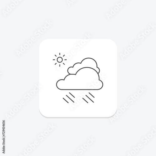 Cloudy Sky icon, clouds, weather, icon, overcast thinline icon, editable vector icon, pixel perfect, illustrator ai file