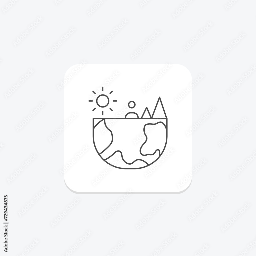 Climate Adaptation icon, climate, adaptation, weather, icon thinline icon, editable vector icon, pixel perfect, illustrator ai file Climate Adaptation icon, climate, adaptation, weather, icon thinline icon, editable vector icon, pixel perfect, illustrator ai file