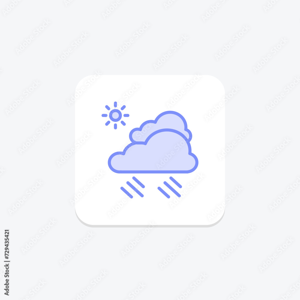 Cloudy Sky icon, clouds, weather, icon, overcast duotone line icon, editable vector icon, pixel perfect, illustrator ai file Cloudy Sky icon, clouds, weather, icon, overcast duotone line icon, editable vector icon, pixel perfect, illustrator ai file