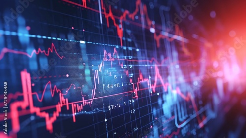 technical financial graph on technology abstract background