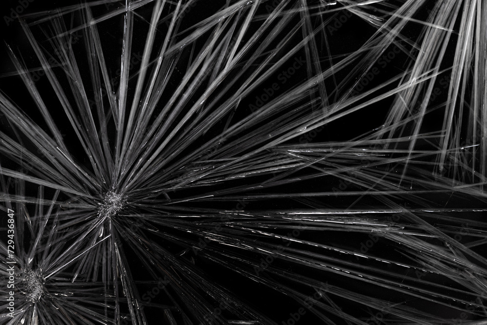 Naklejka premium Freezing Of Ice Crystals On A Black Background