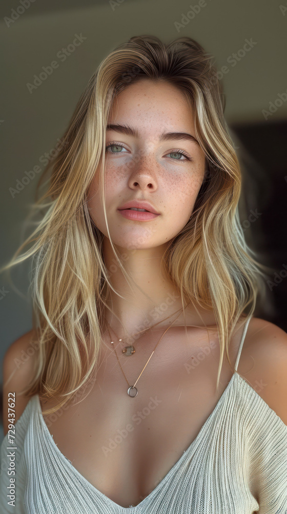 Vertical portrait of a beautiful Swedish woman in her Vertical portrait of a beautiful Swedish woman in her