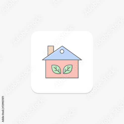 Sustainable Living icon, sustainable, living, eco-friendly, lifestyle lineal color icon, editable vector icon, pixel perfect, illustrator ai file