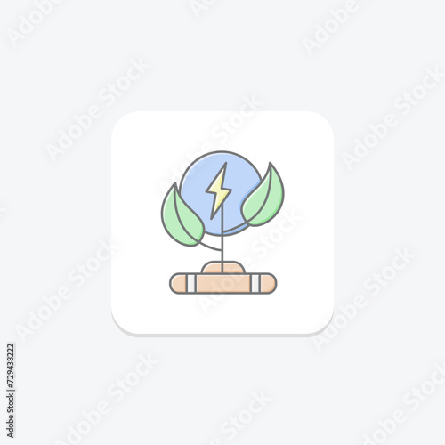 Clean Energy icon, clean, energy, renewable, sustainable lineal color icon, editable vector icon, pixel perfect, illustrator ai file
