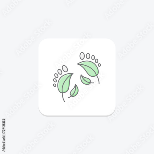 Carbon Footprint icon, carbon, footprint, emissions, impact lineal color icon, editable vector icon, pixel perfect, illustrator ai file