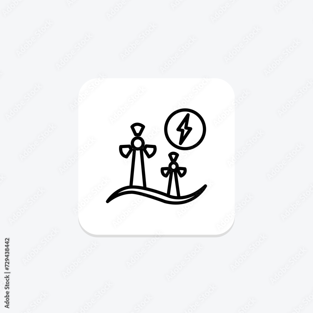 Wind Energy icon, wind, energy, renewable, power line icon, editable vector icon, pixel perfect, illustrator ai file Wind Energy icon, wind, energy, renewable, power line icon, editable vector icon, pixel perfect, illustrator ai file