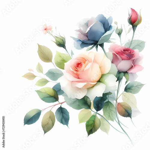 watercolor rose bouquet clipart