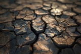 Dry cracked earth and soil texture background in arid desert environment