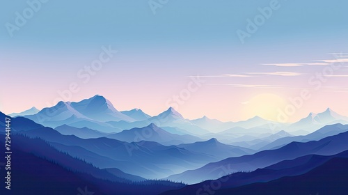 mountains in the digital art minimalism wallpapers © paisorn
