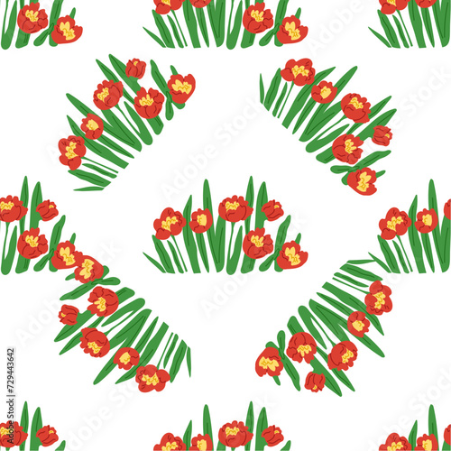 Flower pattern vector illustration. The flowery design evoked sense delicacy and femininity The flowered wallpaper created soothing and inviting atmosphere The flowering plants in garden created