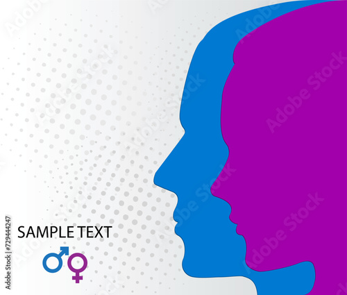 man and woman profile background/ /masculinity femininity/ vector illustration © zsschreiner