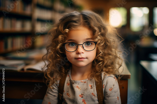 AI generated photo portrait of beautiful sweet adorable pretty girl small child