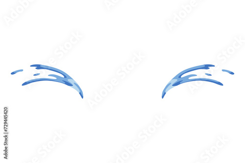 Cartoon tear drops icon. Sorrow cry streams, tear blob. Crying fluid, falling blue water drops. Isolated vector for sorrowful character weeping expression. Wet grief droplets