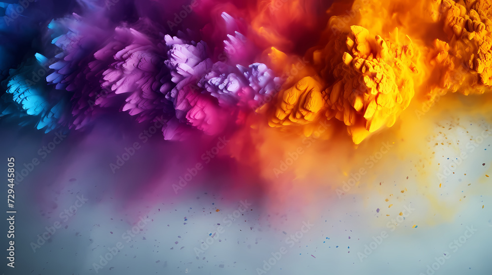 Fototapeta premium Colorful powder background, Indian festival Holi