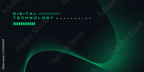 Technology digital futuristic internet network connection black green background, dark abstract cyber information communication, Ai big data science, innovation future tech line illustration vector 3d