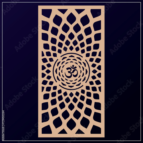 Om Jali design used for temples, Mandir. Om acrylic jali, corian jali and mdf jali.