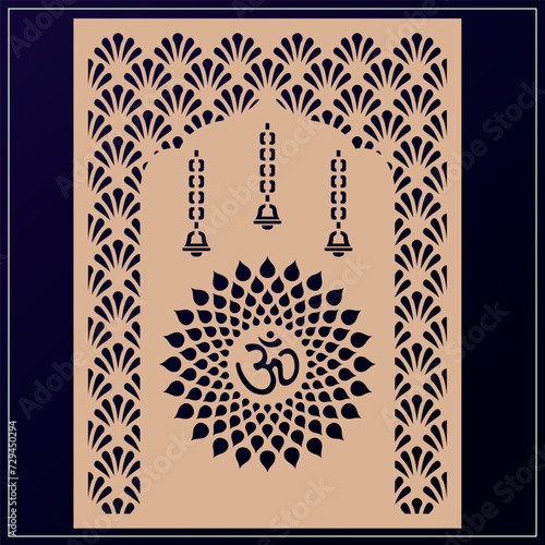 Om Jali design used for temples, Mandir. Om acrylic jali, corian jali and mdf jali.