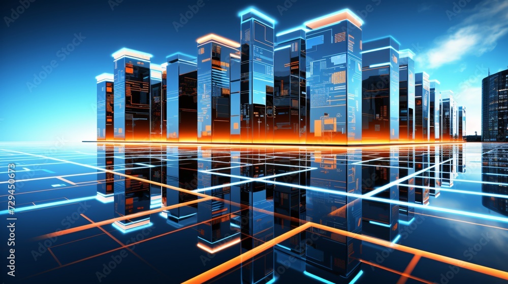 Digital Abstract City Concept