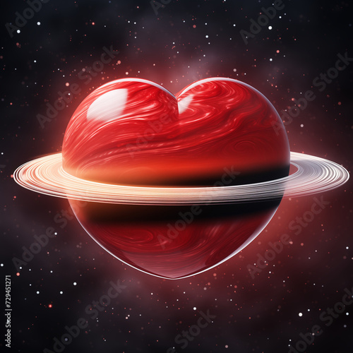 cosmic love, heart of Saturn, planet-heart, planet love, red planet, love of space, you are the universe for me