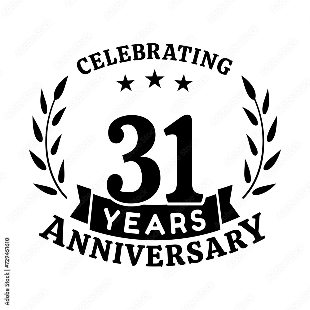 31st anniversary celebration design template. 31 years vector and illustration.
31st anniversary celebration design template. 31 years vector and illustration.