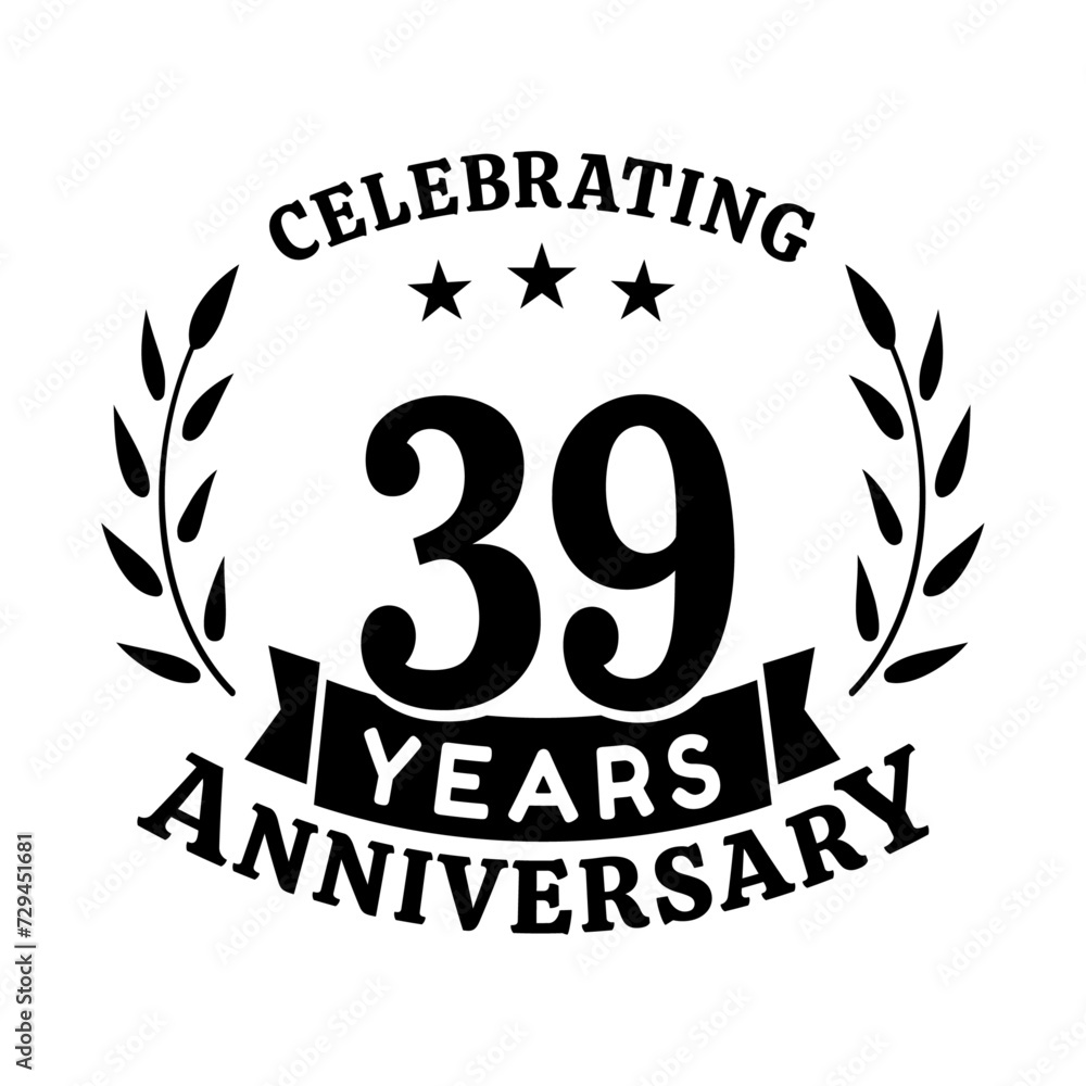 39th anniversary celebration design template. 39 years vector and illustration.
39th anniversary celebration design template. 39 years vector and illustration.