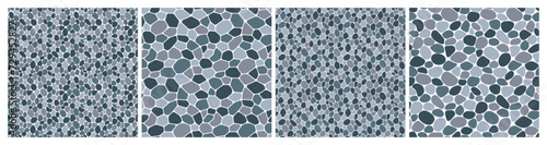 Paving seamless pattern vector illustration. Cute summer repeated background. Pebble, shingle beaches template wallpaper for interior, exterior, beauty, fabric designs. Doodle sea stones backdrop.
