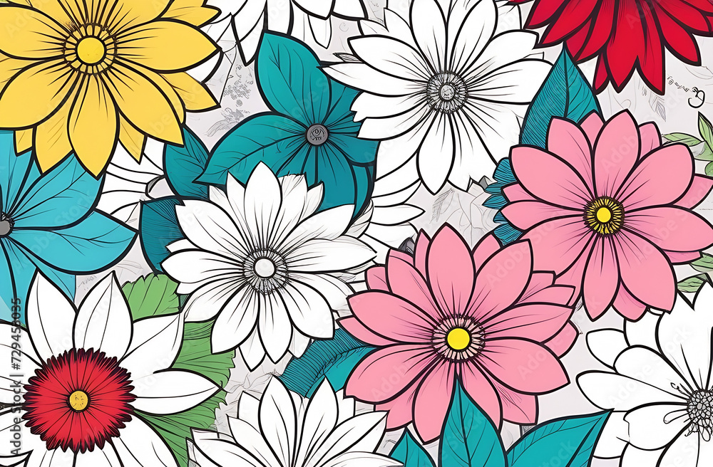 beautiful flowers background, banner, watercolor beautiful flowers background, banner, watercolor
