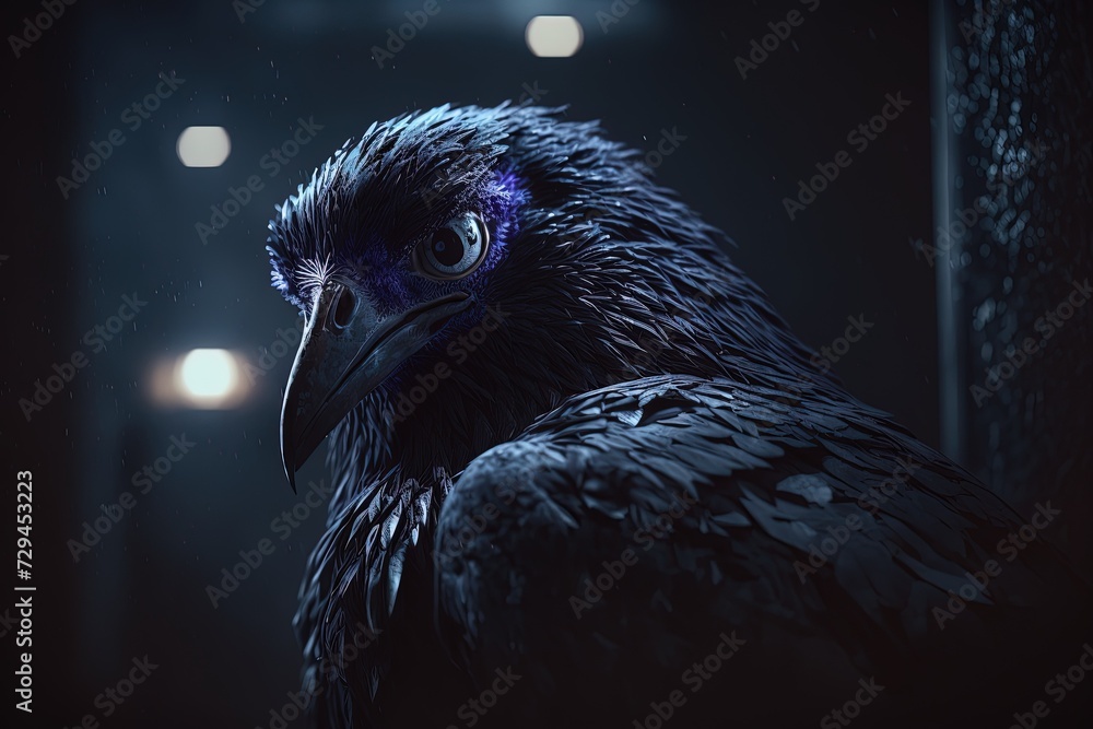 Obraz premium Birds with Nocturnal Elegance Generative AI