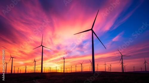 Eco-Friendly Energy: Windmills Powering the Future at Dusk