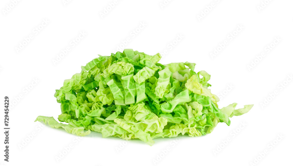 Savoy cabbage slices isolated on a white background Savoy cabbage slices isolated on a white background