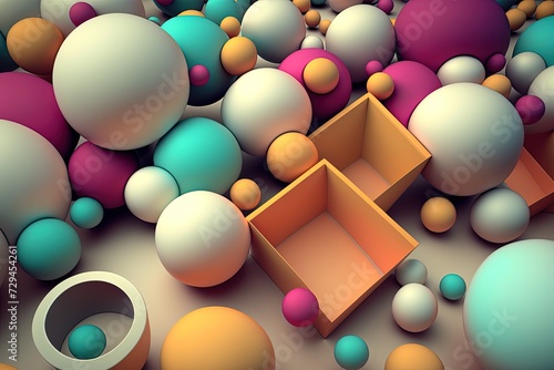 Colorful 3D Balls Generative AI
