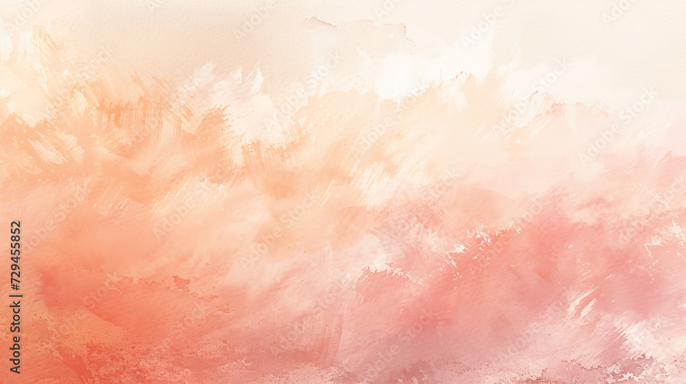 Beige Watercolor Whispers Experience Tranquility with a Pastel Peach Fuzz Watercolor Background.
