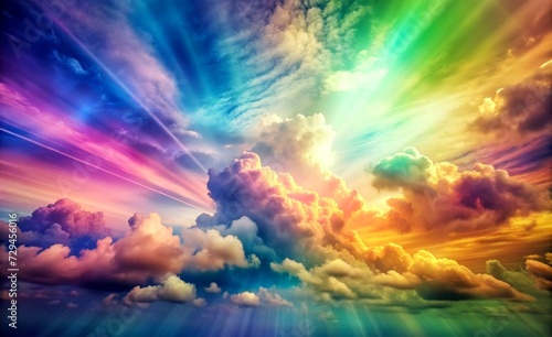 landscape colorful sky with clouds, abstract background.