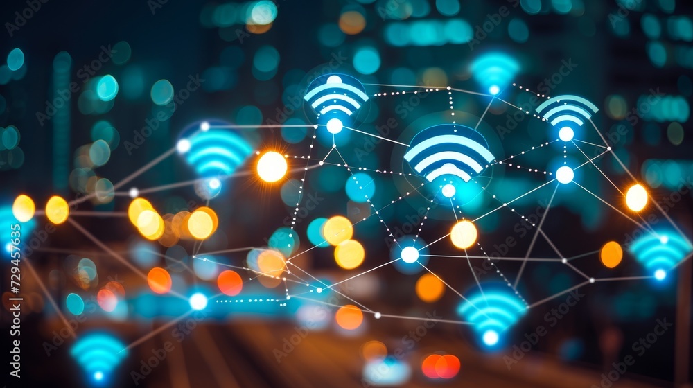 Obraz premium Wired for Success: Wireless Signs in the Professional Sphere