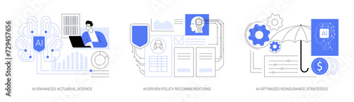AI for Insurance Companies abstract concept vector illustrations.