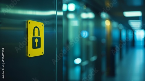 Workplace Protection: Signs Amidst the Lock Symbol